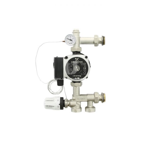 Насосно-смесительный узел Uni-Fitt Solomix Mini 474G1100, с наружной резьбой 1", с насосом GRUNDFOS UPSO 15-55 130