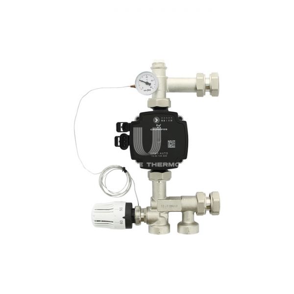 Насосно-смесительный узел Uni-Fitt Solomix Mini 474U1102, с накидной гайкой 1", с насосом GRUNDFOS UPM3 AUTO 15-50 13