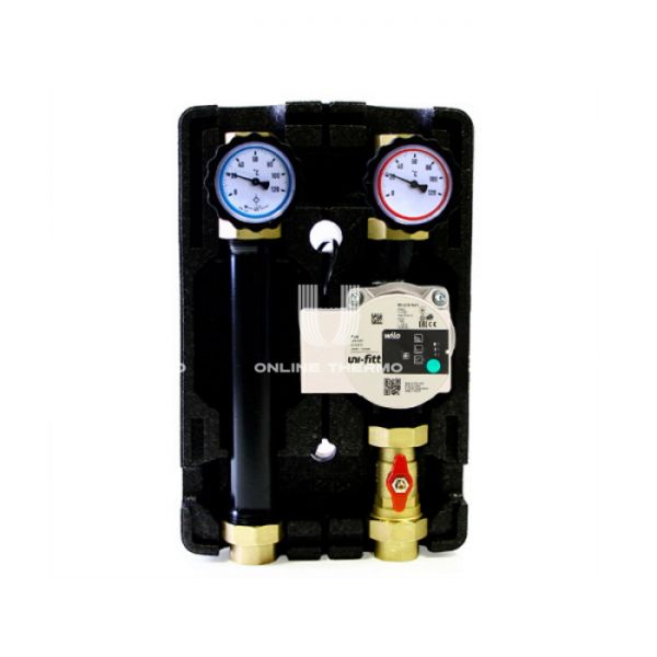 Насосная группа Uni-fitt 490P2500, прямая, DN 25 (1"), с насосом Wilo Para 25-6 180