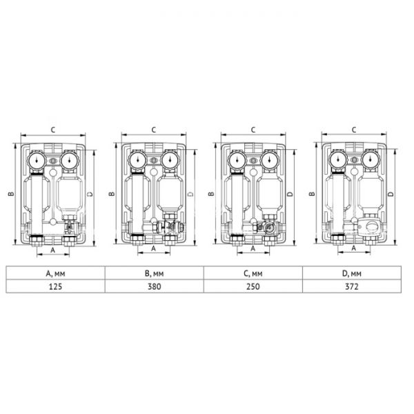 Насосная группа Uni-Fitt 491W2500, смесительная с термосмесителем, DN 25 (1"), с насосом Wilo RS 25-6, подача справа