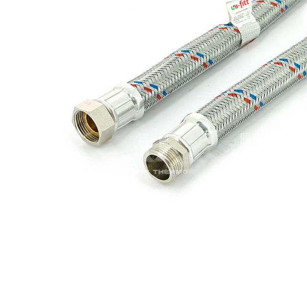 Гибкая подводка для воды антивибрационная Uni-Fitt 504S4408 1" ВР-НР, длина 800 мм