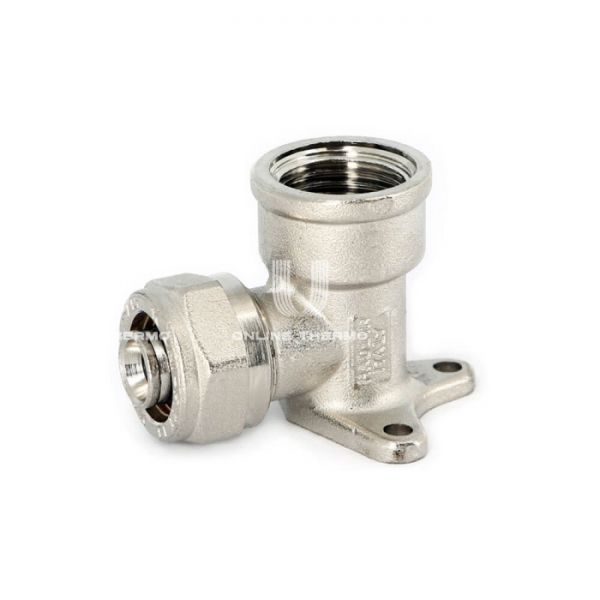 Угольник настенный (водорозетка) Uni-fitt 670N6200, 16х1/2"х16, никелированный, с креплением, компрессионный