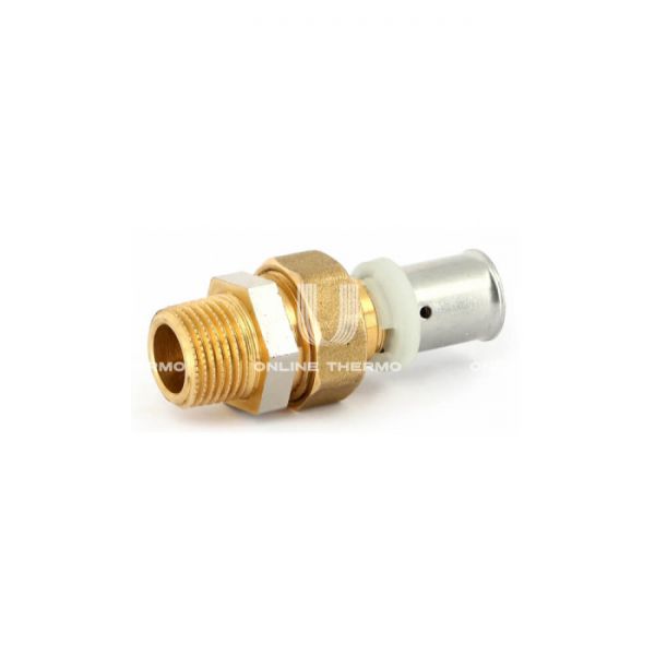 Прямое разъемное соединение "американка" с наружной резьбой Uni-fitt 715G7300, 20х3/4", пресс-фитинг