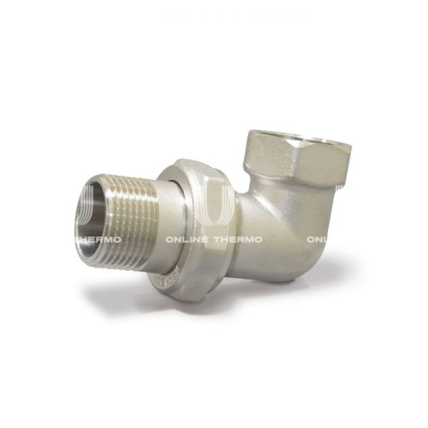 Угловое разъемное соединение "американка" Varmega VM09102, ВР-НР 3/4", с плоским уплотнением, никелированное