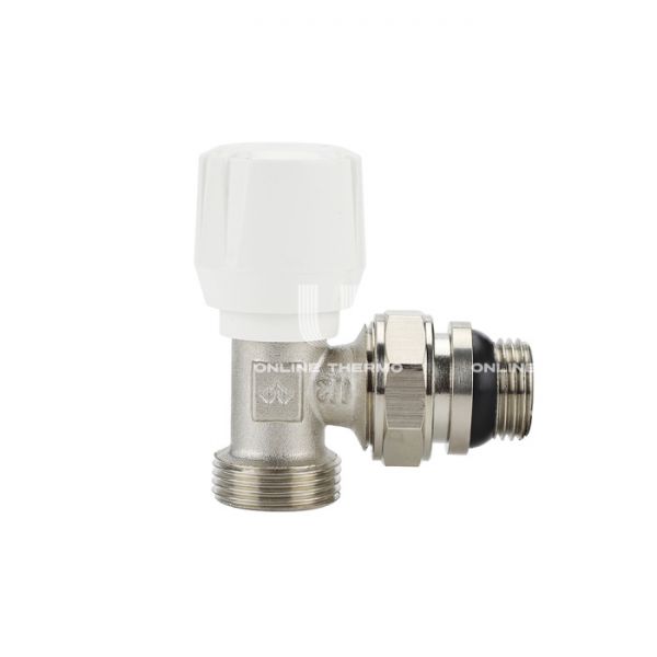 Радиаторный клапан (вентиль) ручной регулировки Varmega VM10012, 1/2" x 3/4"EK НР, угловой, с самоуплотняющимся полусгоном