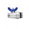 Комплект прямых шаровых кранов Varmega VM15952, 1"x3/4" НР-НР, с разъемным соединением, ручка-бабочка, для коллекторных групп