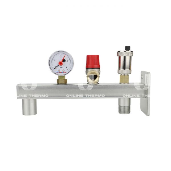 Группа безопасности и подключения расширительного бака Varmega VM16401, 3/4" ВР-НР, консоль из оцинкованной стали, до 50 кВт