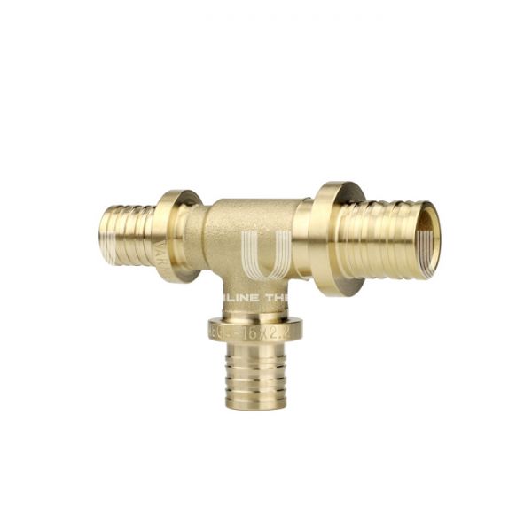 Тройник переходной Varmega Slide-fit VM50571, 32x20x32 мм, аксиальный, латунь