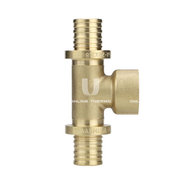 Тройник с внутренней резьбой Varmega Slide-fit VM51116, 25х3/4", латунный, аксиальный