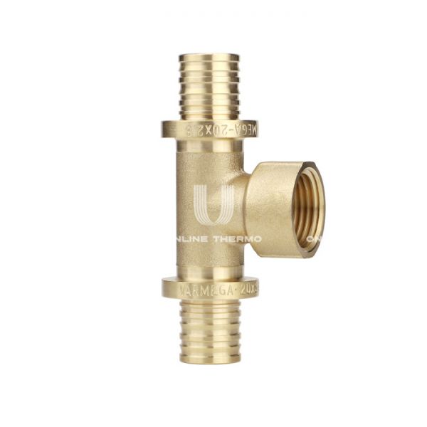 Тройник с внутренней резьбой Varmega Slide-fit VM51119, 32х1", латунный, аксиальный