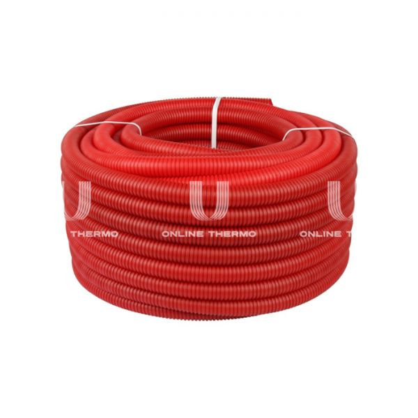 Труба гофрированная Varmega VM58102 ПНД 25 мм, красная (для труб 16-22 мм), бухта 50 м