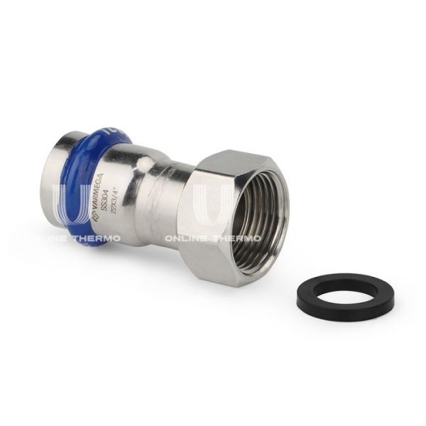 Муфта раструбная Varmega Inox Press с накидной гайкой VM709002206, 22?1"