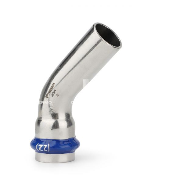 Угольник 45° однораструбный Varmega Inox Press VM713002828, 28?28a мм