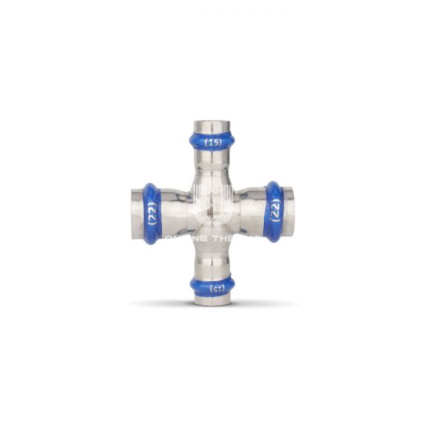 Крестовина раструбная Varmega Inox Press переходная VM725001815, 18?15?18?15 мм