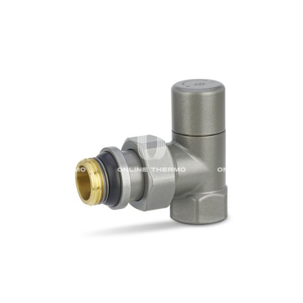 Радиаторный клапан ручной регулировки Varmega VMDV01-310404, 1/2" ВР-НР, угловой, серый