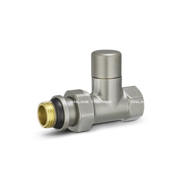 Радиаторный клапан ручной регулировки Varmega VMDV02-310404, 1/2" ВР-НР, прямой, серый