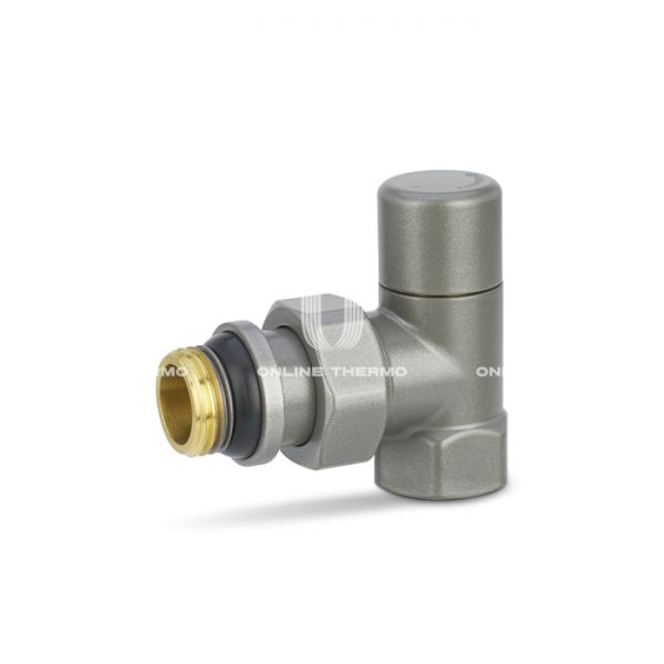 Запорный радиаторный клапан Varmega VMDV03-310404, 1/2" ВР-НР, угловой, серый