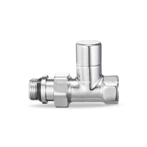 Запорный радиаторный клапан Varmega VMDV04-410404, 1/2" ВР-НР, прямой, хромированный