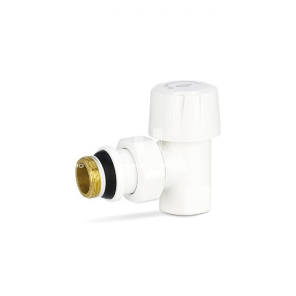 Термостатический клапан (терморегулятор) Varmega VMDV05-110404, 1/2" ВР-НР, угловой, белый