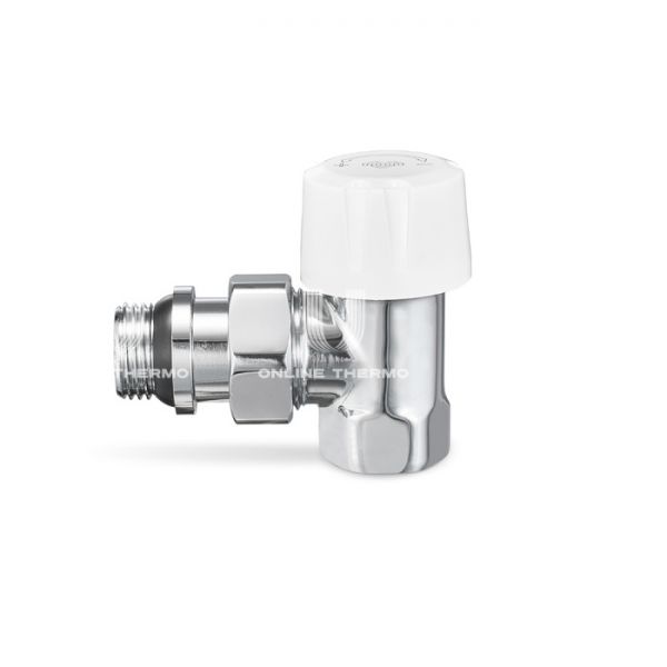 Термостатический клапан (терморегулятор) Varmega VMDV05-410404, 1/2" ВР-НР, угловой, хром