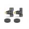 Комплект термостатический с запорным клапаном Varmega №1 VMDV10-210415, 1/2" x 3/4"EK ВР-НР, угловой, черный