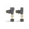 Комплект термостатический с запорным клапаном Varmega №1 VMDV10-210415, 1/2" x 3/4"EK ВР-НР, угловой, черный