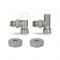 Комплект термостатический с запорным клапаном Varmega №1 VMDV10-310415, 1/2" x 3/4"EK ВР-НР, угловой, серый