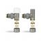 Комплект термостатический с запорным клапаном Varmega №1 VMDV10-310415, 1/2" x 3/4"EK ВР-НР, угловой, серый