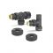 Комплект термостатический с запорным клапаном Varmega №3 VMDV12-210415, 1/2" x 3/4"EK ВР-НР, осевой, черный