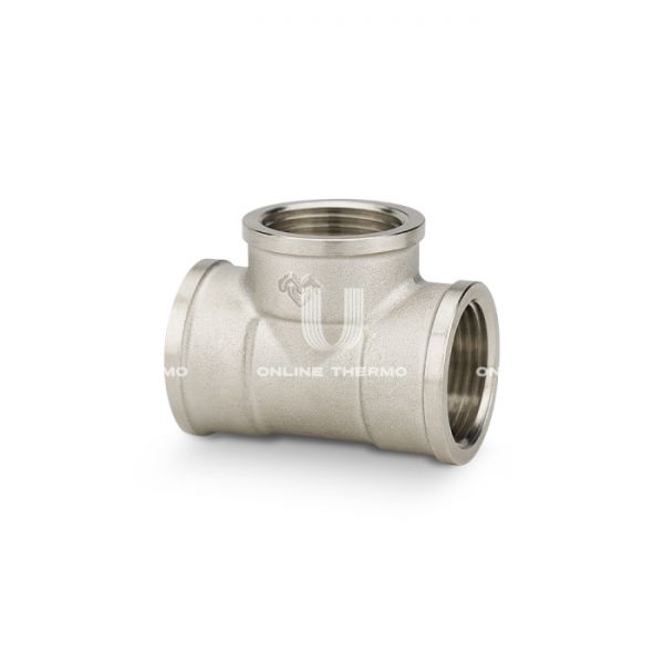 Тройник равносторонний с внутренней резьбой Varmega ВР 1/2", VMTF09-N040404, никелированный
