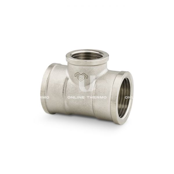 Тройник переходной с внутренней резьбой Varmega ВР 1 1/4"x1/2"x1 1/4", VMTF10-N070407, никелированный