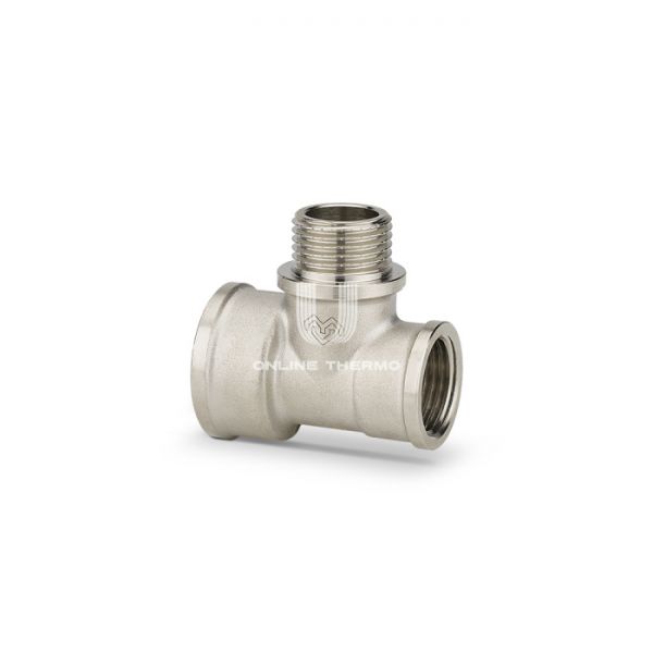 Тройник переходной с внутренней и наружной резьбой Varmega ВР-НР-ВР 3/4"x1/2"x1/2", VMTF16-N050404, никелированный