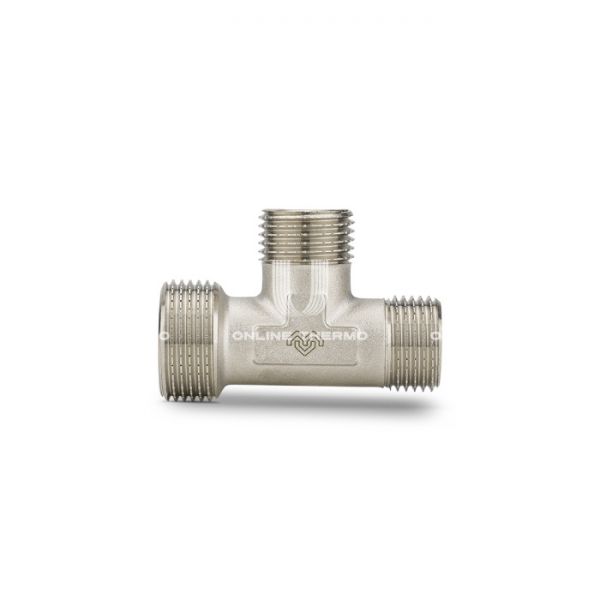 Тройник переходной с наружной резьбой Varmega НР 3/4"x1/2"x1/2", VMTF19-N050404, никелированный