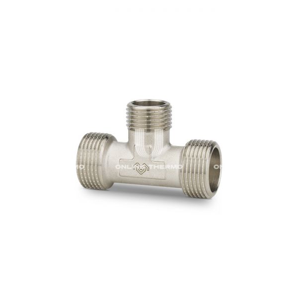 Тройник переходной с наружной резьбой Varmega НР 3/4"x1/2"x3/4", VMTF19-N050405, никелированный