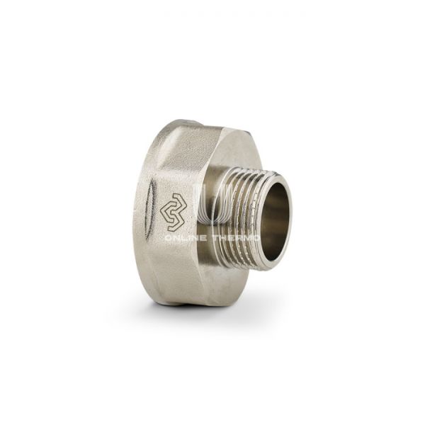 Переходник с внутренней и наружной резьбой Varmega ВР-НР под ключ 2"x1 1/2", VMTF25-N000908, никелированный