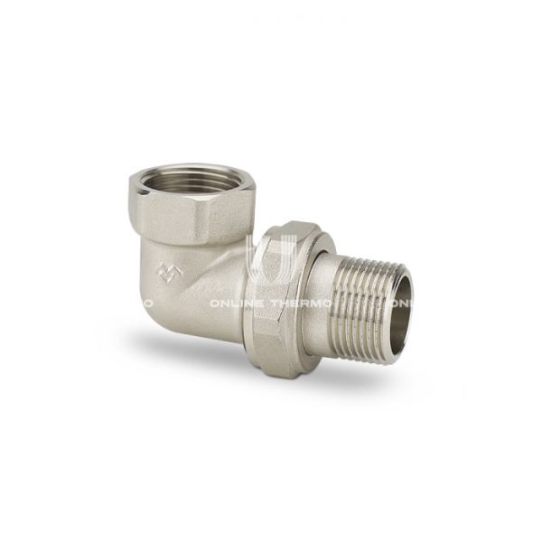 Угловое разъемное соединение Varmega ВР-НР 1/2", VMTF52-N000404, с уплотнением o-ring, никелированное