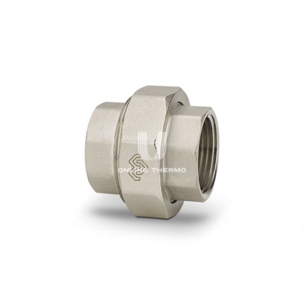 Прямое разъемное соединение Varmega ВР-ВР 1/2", VMTF54-N000404, с уплотнением o-ring, никелированное