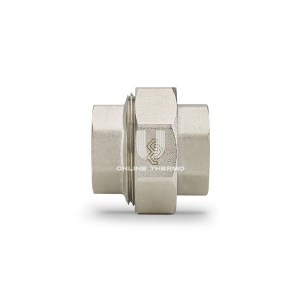 Прямое разъемное соединение Varmega ВР-ВР 3/4", VMTF54-N000505, с уплотнением o-ring, никелированное