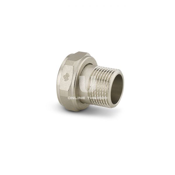 Соединитель переходной Varmega с НГ ВР-НР 1"x3/4", VMTF58-N000605, с плоским уплотнением, никелированный
