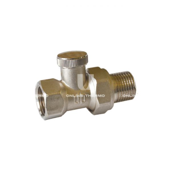 Запорный радиаторный клапан (вентиль) ручной регулировки Vitron ЗРК.G1/2".Пр, DN15, 1/2" ВР-НР, прямой