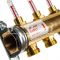 Распределительный коллектор (группа) с расходомерами Watts HKV/T-3 10004196 ВР 1", на 3 контура 3/4" ЕК, латунь, с концевыми группами