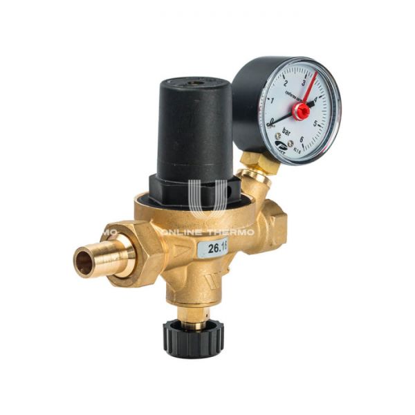 Автоматический подпиточный клапан Watts Alimat ALMD 10004889 ВР-Штуцер 1/2", мембранный, со штуцером для шланга, с манометром