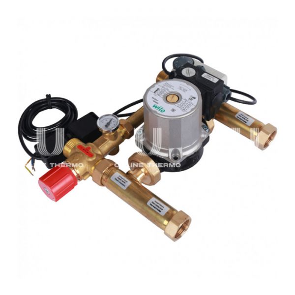Насосно-смесительный узел (группа автономной циркуляции) для напольного отопления Watts Isotherm 10023372 1" с насосом Wilo RS 25/6-3