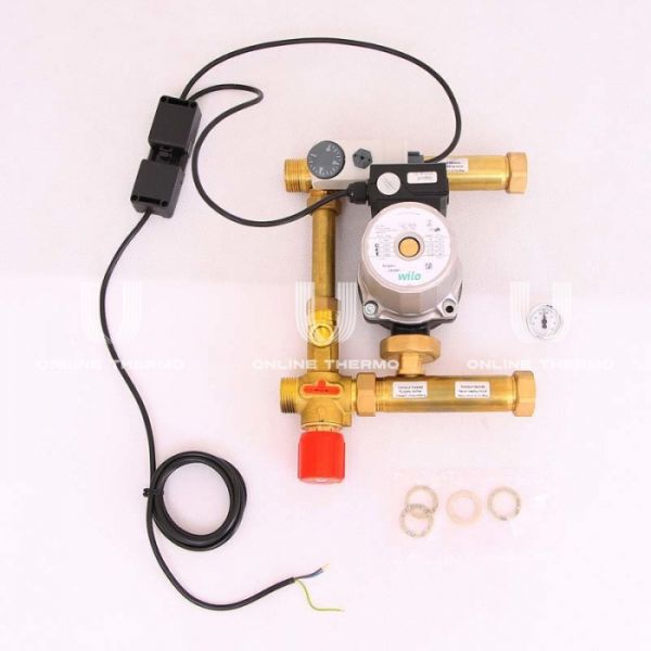 Насосно-смесительный узел (группа автономной циркуляции) для напольного отопления Watts Isotherm 10023372 1" с насосом Wilo RS 25/6-3