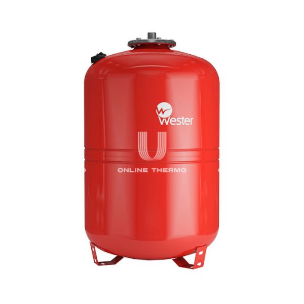 Расширительный бак для отопления Wester WRV80, 80 л, красный, вертикальный, напольный на ножках