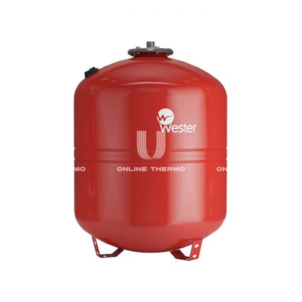 Расширительный бак для отопления Wester WRV100, 100 л, красный, вертикальный, напольный на ножках