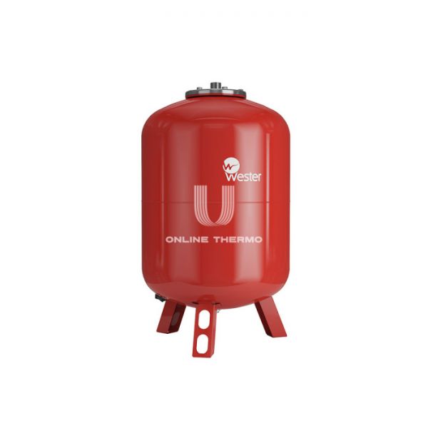 Расширительный бак для отопления Wester WRV200 top, 200 л, красный, вертикальный, напольный на ножках