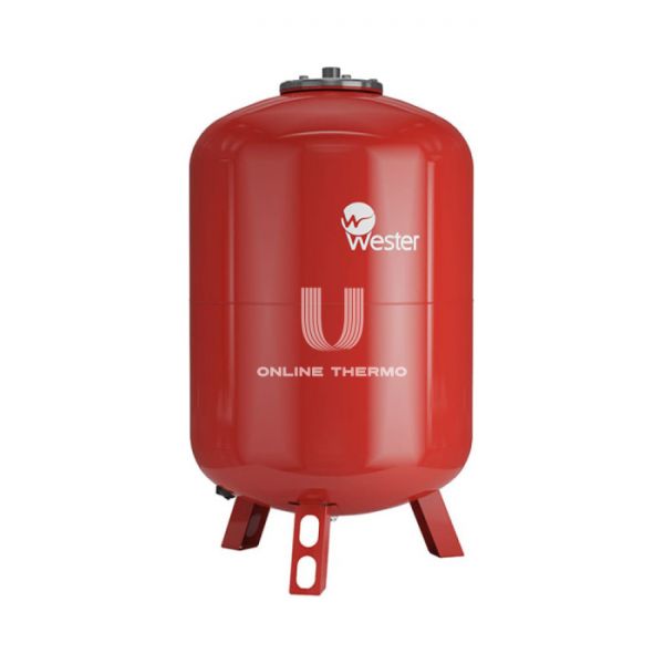 Расширительный бак для отопления Wester WRV300 top, 300 л, красный, вертикальный, напольный на ножках