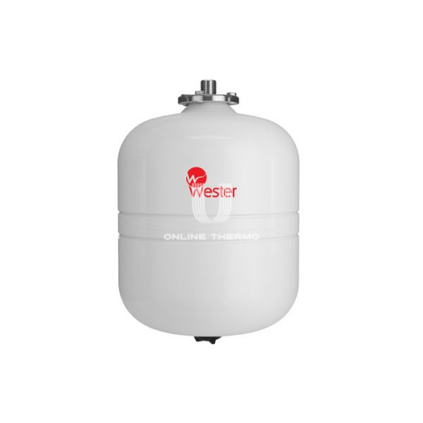 Расширительный бак для ГВС и гелиосистем Wester WDV18P, 18 л, белый, вертикальный, подвесной, нержавеющий фланец