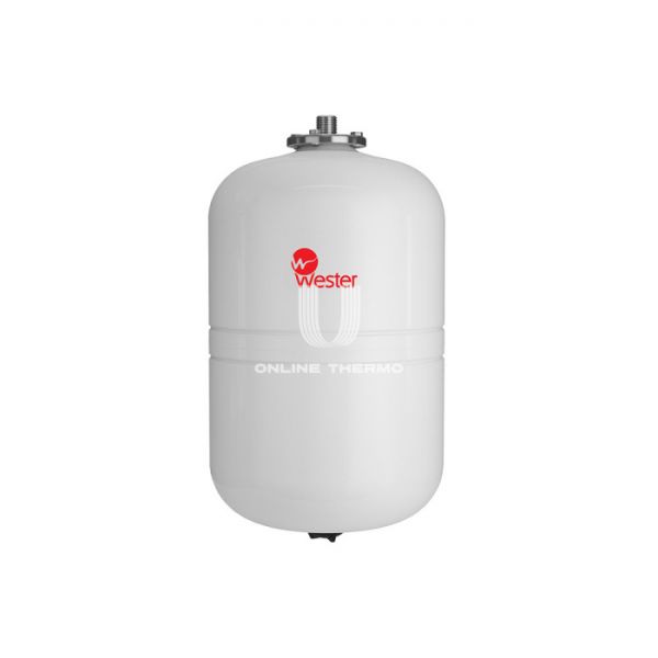 Расширительный бак для ГВС и гелиосистем Wester WDV24P, 24 л, белый, вертикальный, подвесной, нержавеющий фланец
